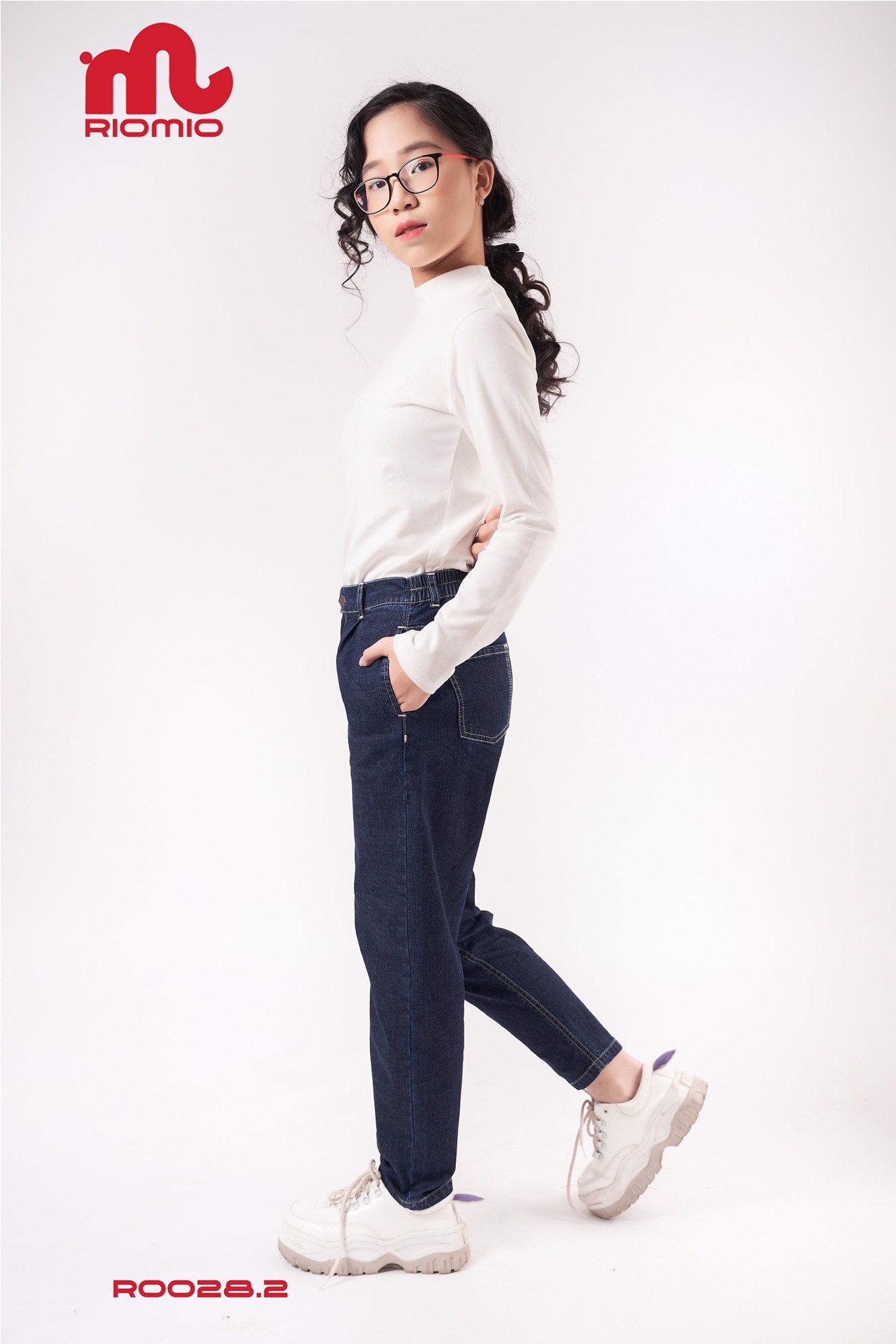 Quần jean đại nữ Riomio dáng baggy 2 màu S-XL