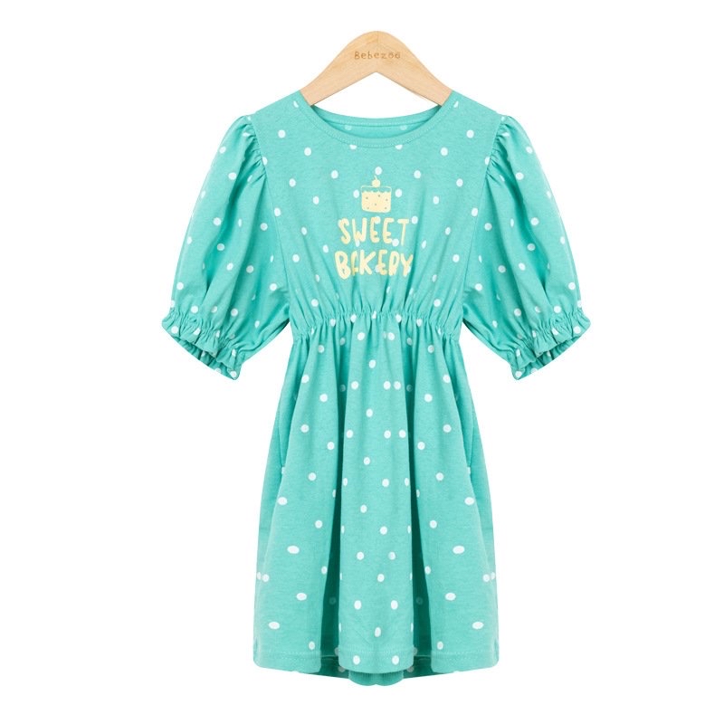 Váy cotton Bebezoo chun eo 2 màu chấm bi Sweet Bakery size 100 - 140