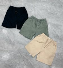 Quần short kaki mềm GGJJ dư xịn dòng đại 3 màu be/đen/rêu bé trai size 6-14y