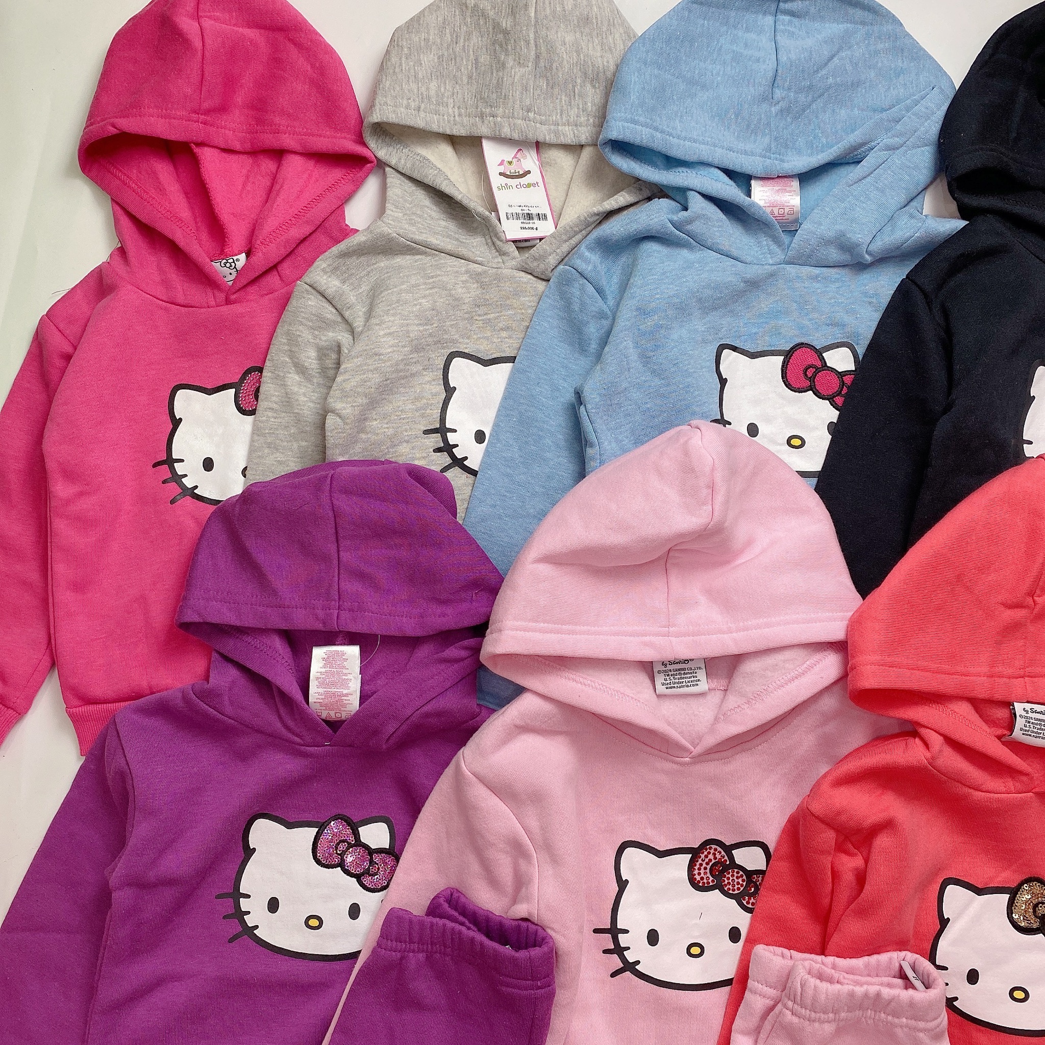 Bộ nỉ Hello Kitty dư xịn nhiều màu bé gái size 1-12y