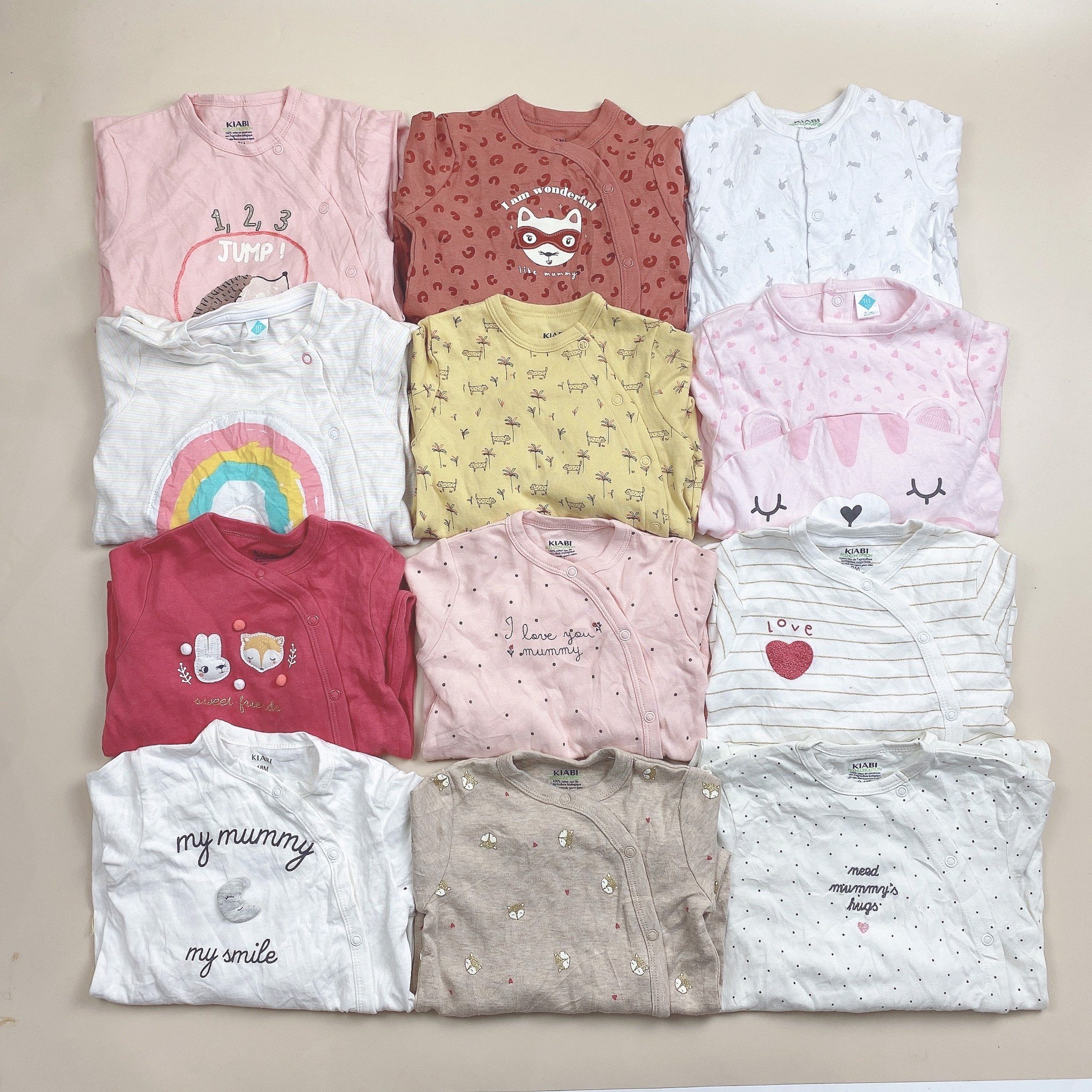 Body cotton liền thân Kiabi nhiều mẫu Bé Gái