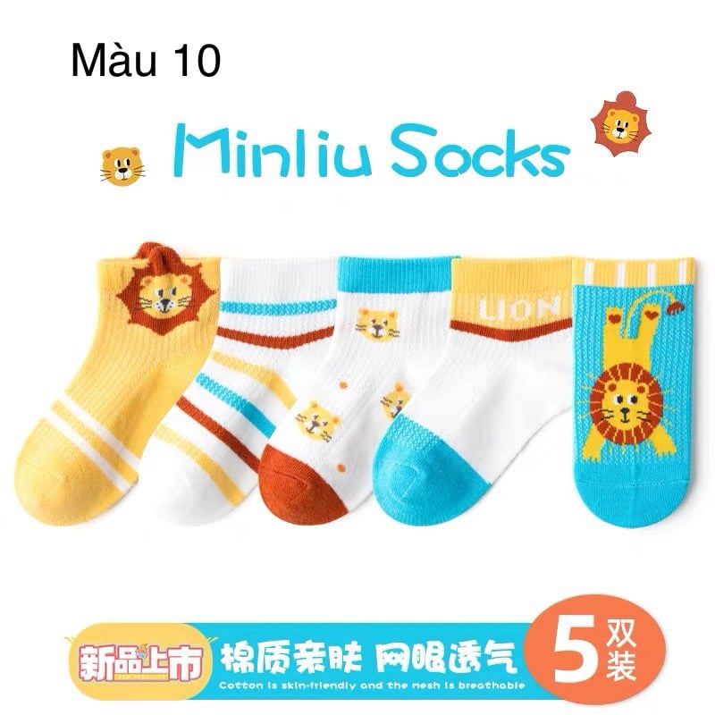 Set 5 tất lưới Minliu Kid Sock BT size 2-12y