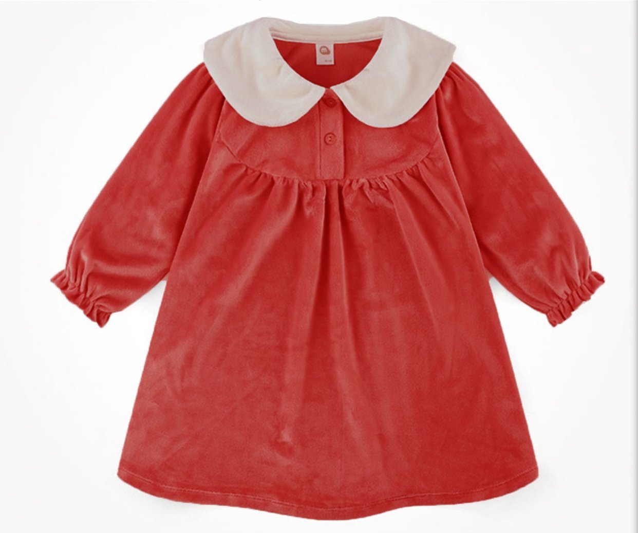 Váy nhung cổ sen lưng thỏ Milkmile 3 màu đỏ / vàng / hồng size 90 - 140
