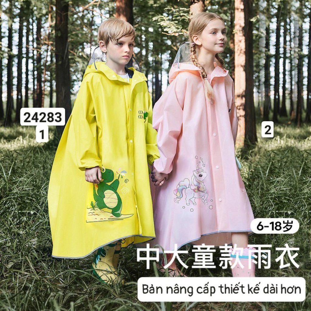 Áo mưa hoạt hình 3 mẫu BTBG size XL - 4XL