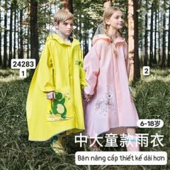 Áo mưa hoạt hình 3 mẫu BTBG size XL - 4XL