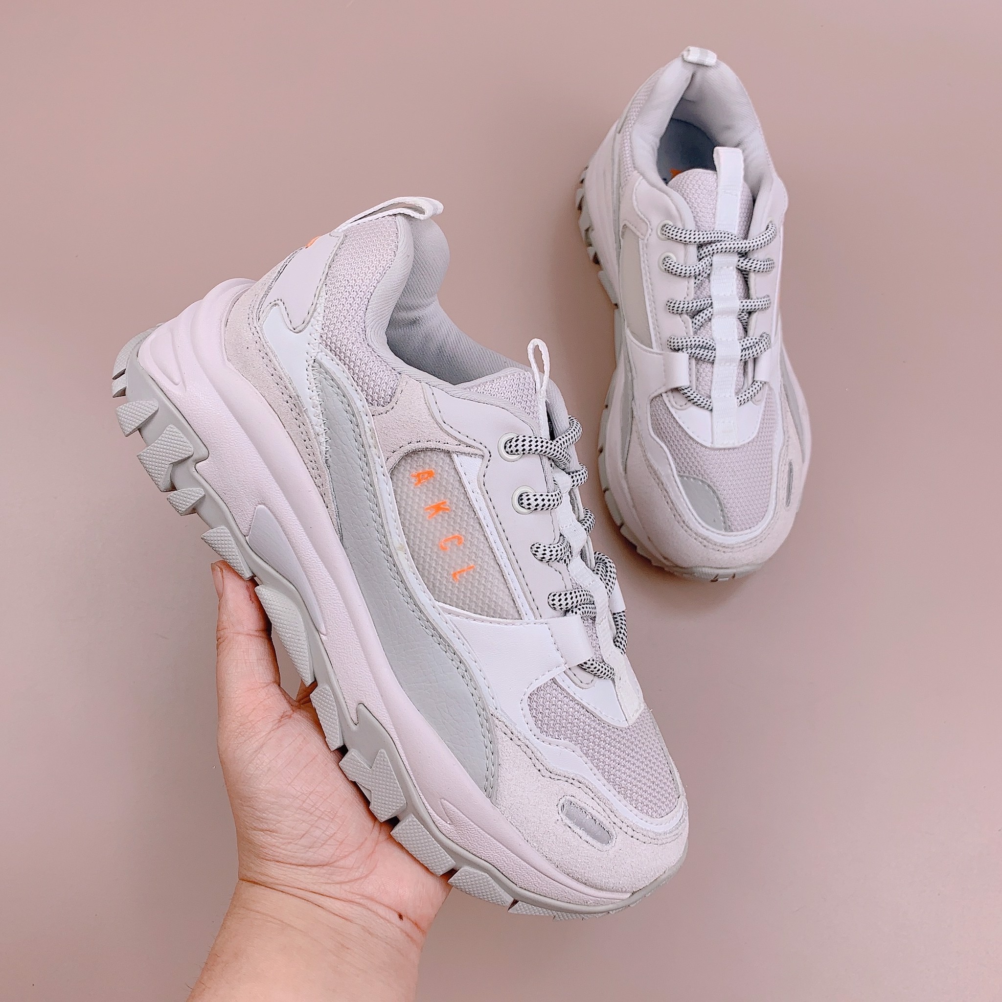 Giày Sneaker AKIII Classic dáng chunky xuất Hàn (người lớn) - màu trắng