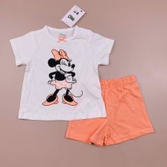 Bộ cotton Disney bé gái - Minnie nơ cam