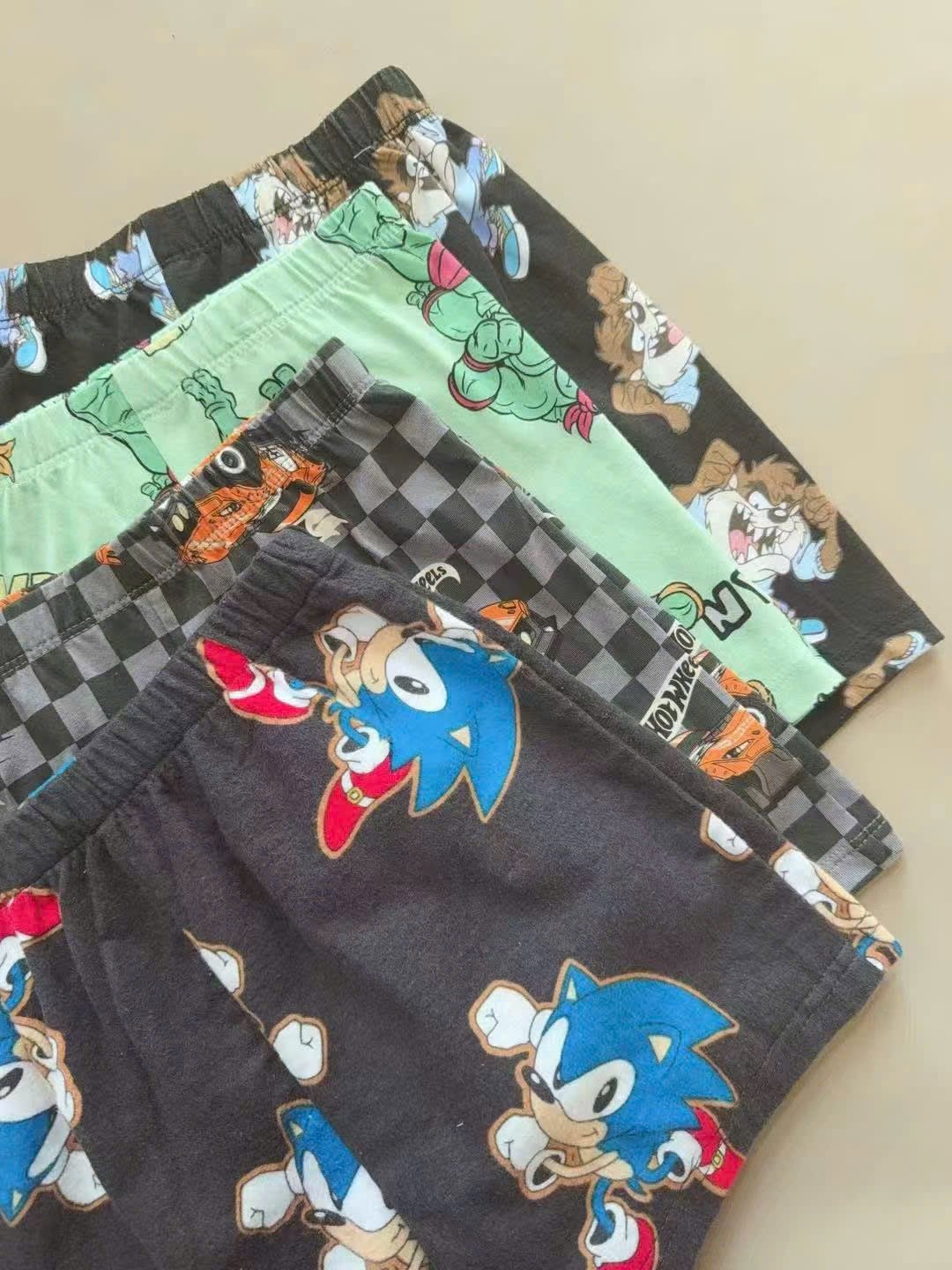 Bộ cotton dư xịn họa tiết Sonic, Ninja rùa, Hot wheels nhiều màu bé trai size 1-8y