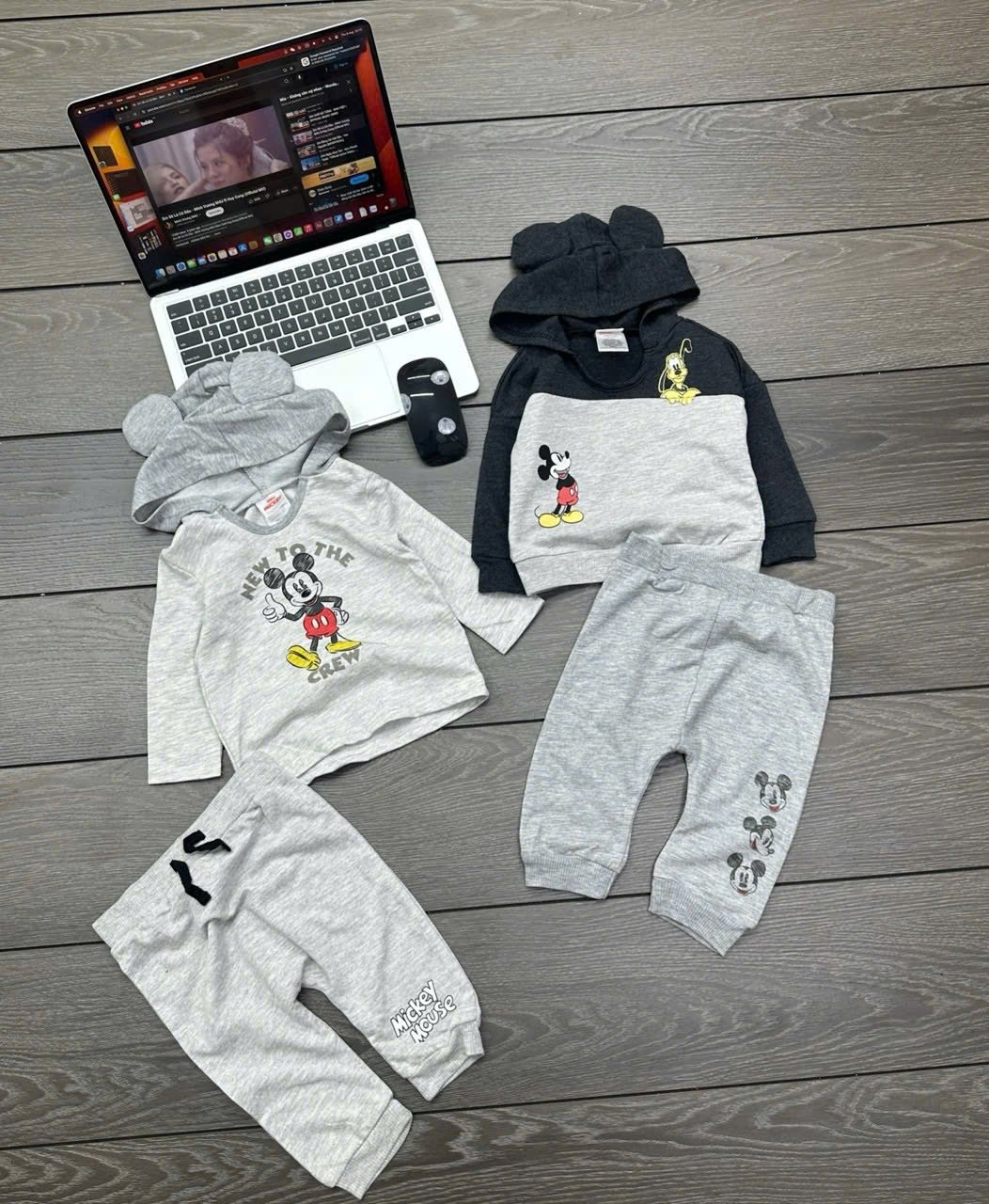 Bộ da cá Junior Mickey 2 mẫu bé trai size 3m - 4y