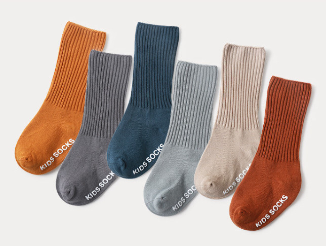 Tất cao tới gối Mumudora Kids Socks 6 màu trơn