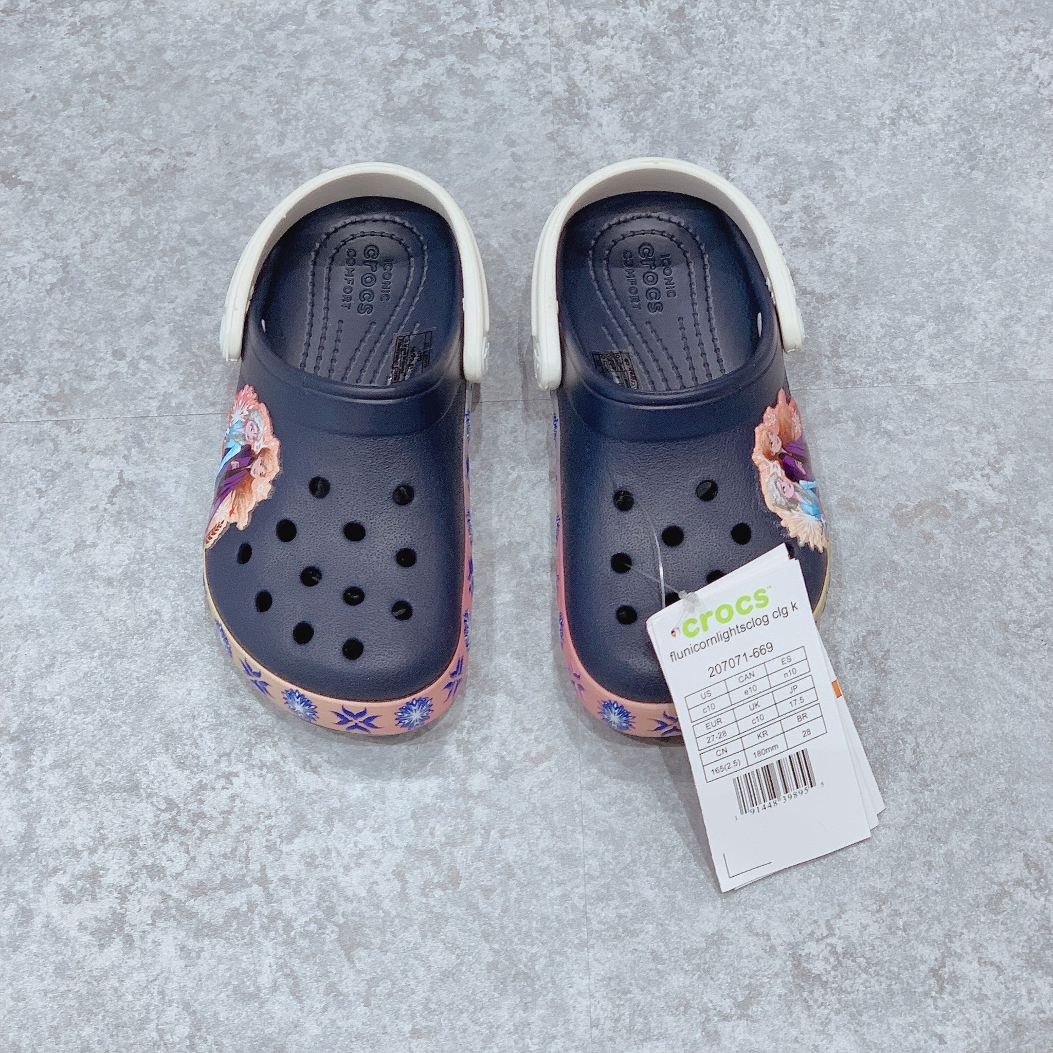 Crocs Elsa Anna màu navy BG