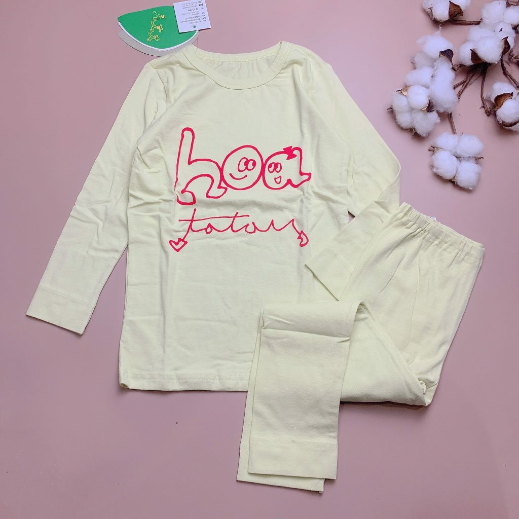 Bộ cotton Hoatatou xuất hàn - màu vàng chữ hoa