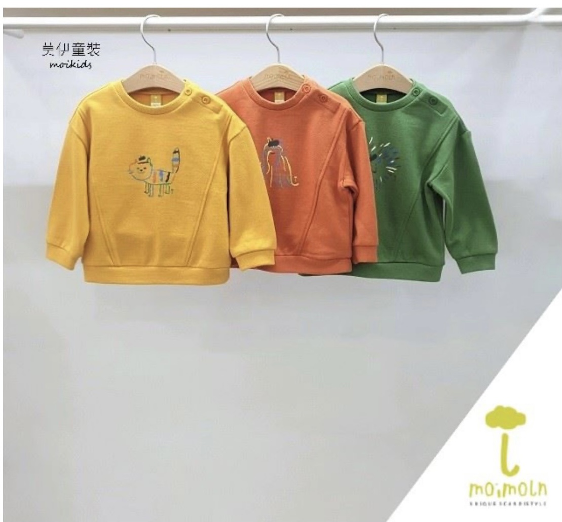 Áo nỉ da cá Moimoln hình động vật 3 màu size 90 - 130