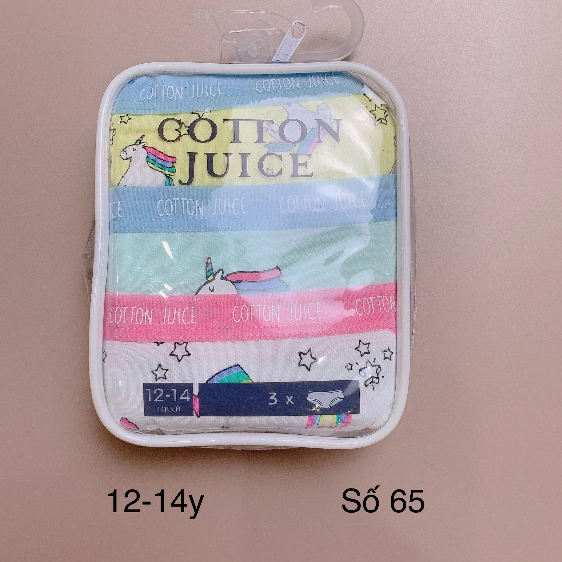 [12-14y] Set 3 quần chip Cotton Juice (số 61-72)