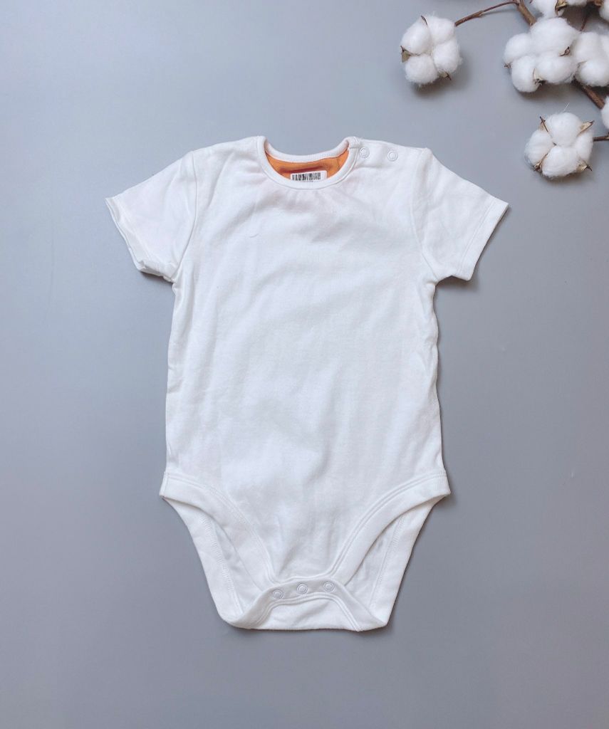 Body chip cotton màu trắng trơn