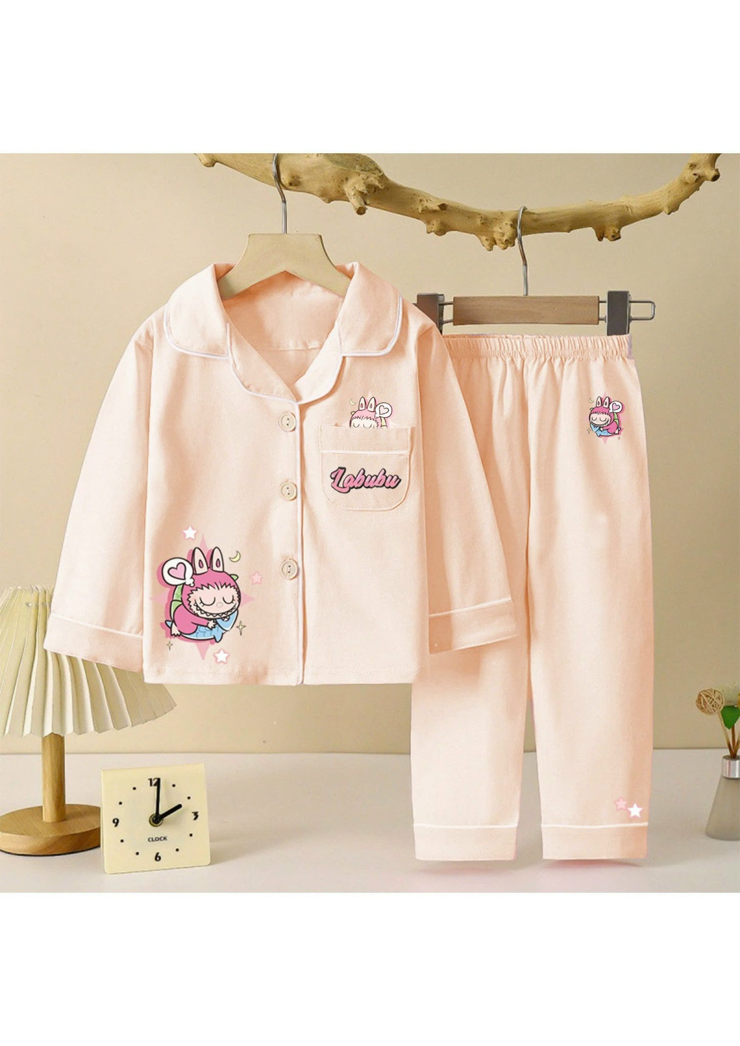 Bộ pyjama cotton Nexxi Labubu nhiều màu cho bé gái size 1-14y