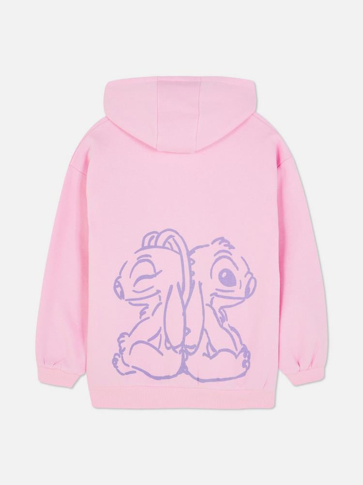 Bộ Primark áo nỉ bông hoodie hồng Stitch + quần legging cotton size 7 - 15y