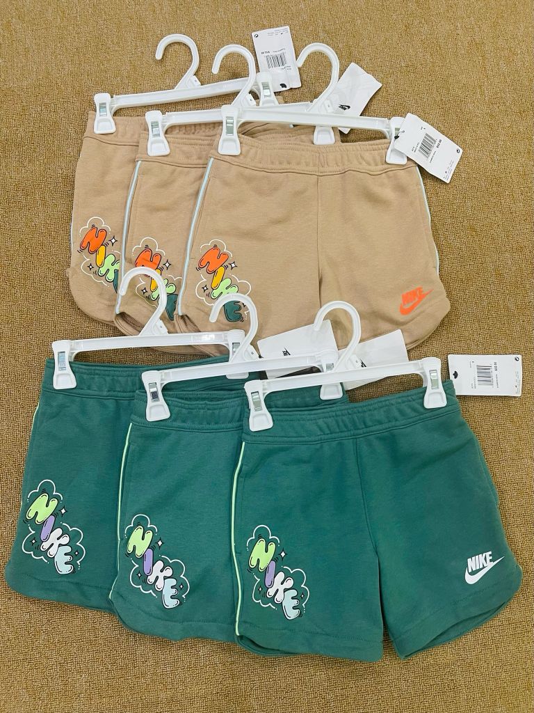 Quần short N.i.k.e da cá 2 màu xanh / be BT size 1-7y