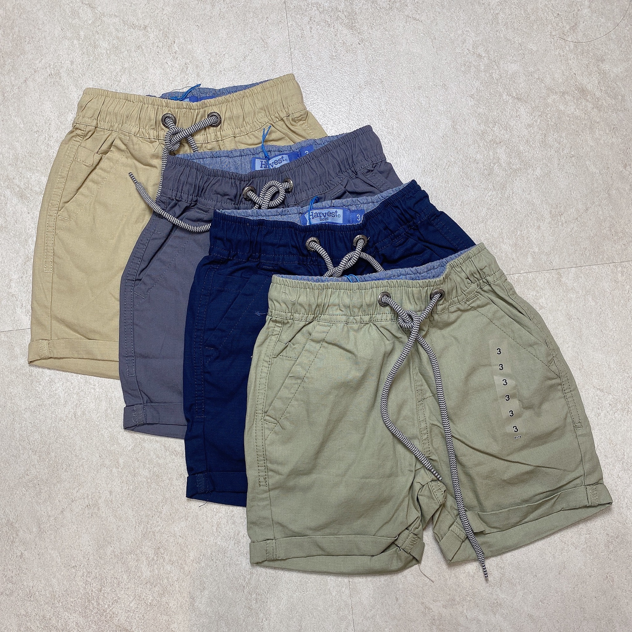 Quần short thô Cloud Break dòng trung Harvest trơn màu Bé Trai size 3 - 10y