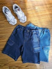 Quần short jean mềm Beemon 2 màu xanh đậm/nhạt cho bé size 120-160