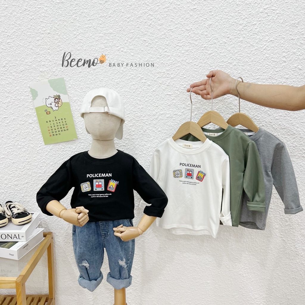 Áo cotton dài tay Beemo ô tô Policeman 4 màu BT