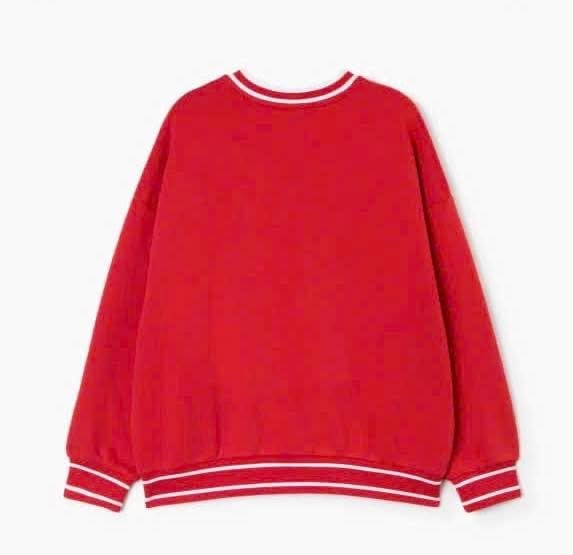Áo nỉ bông GGJJ màu đỏ Action Art dòng đại bé gái size 6-14y