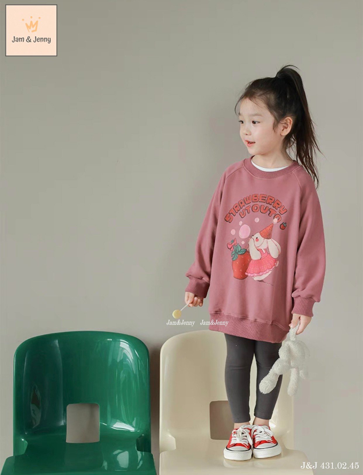 Set Jam&Jenny áo váy + quần legging cotton 3 hình BG size 2 - 12y