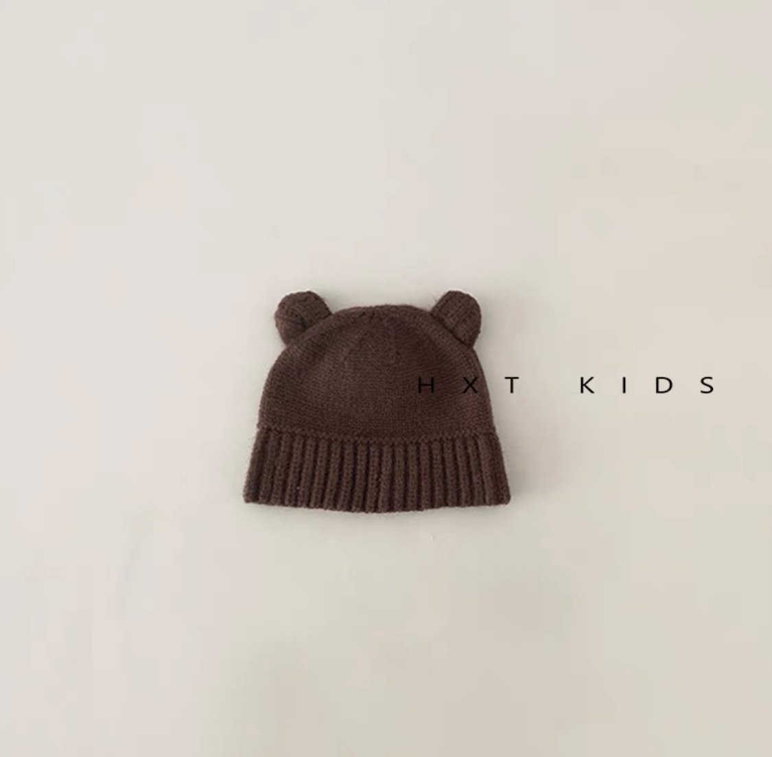 Mũ len tai gấu 3 màu trơn ( Free size 3 - 6y )