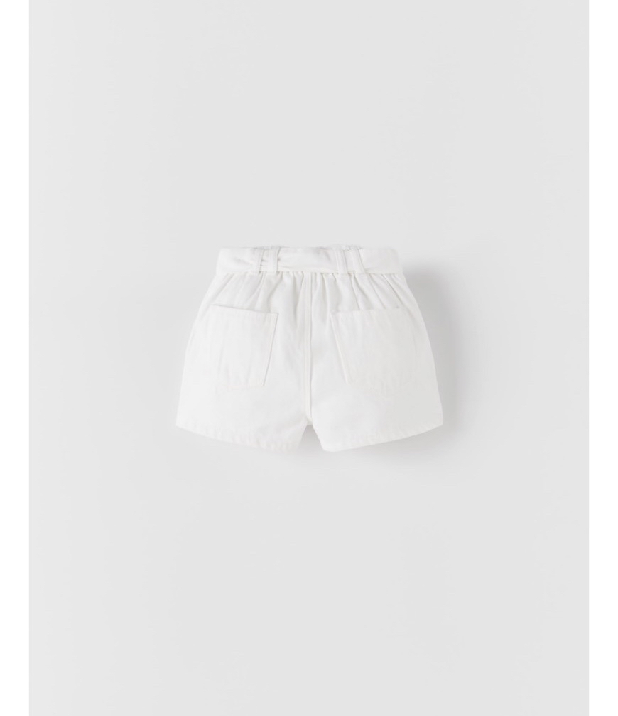 Quần short jean zara kèm đai - màu trắng