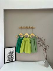 Váy đũi Harifa hai dây cổ bèo 1 - 6y