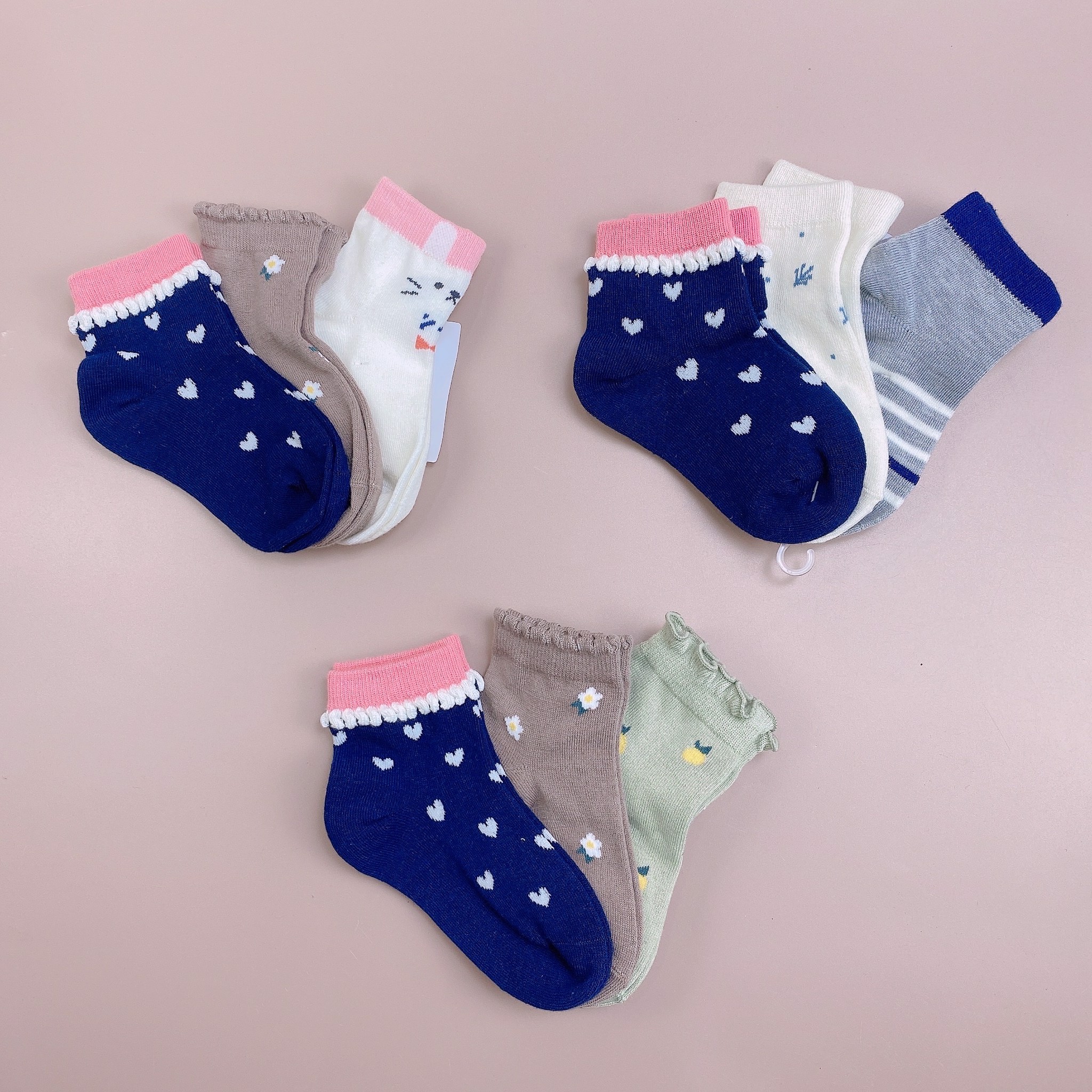 Set 3 tất xuất Nhật Elfindoll trộn hình Bé Gái (ngẫu nhiên)