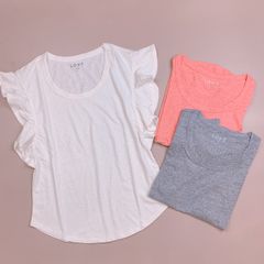 Áo cotton xước Loft nhiều màu trơn tay cánh tiên cho mẹ size XS - XL