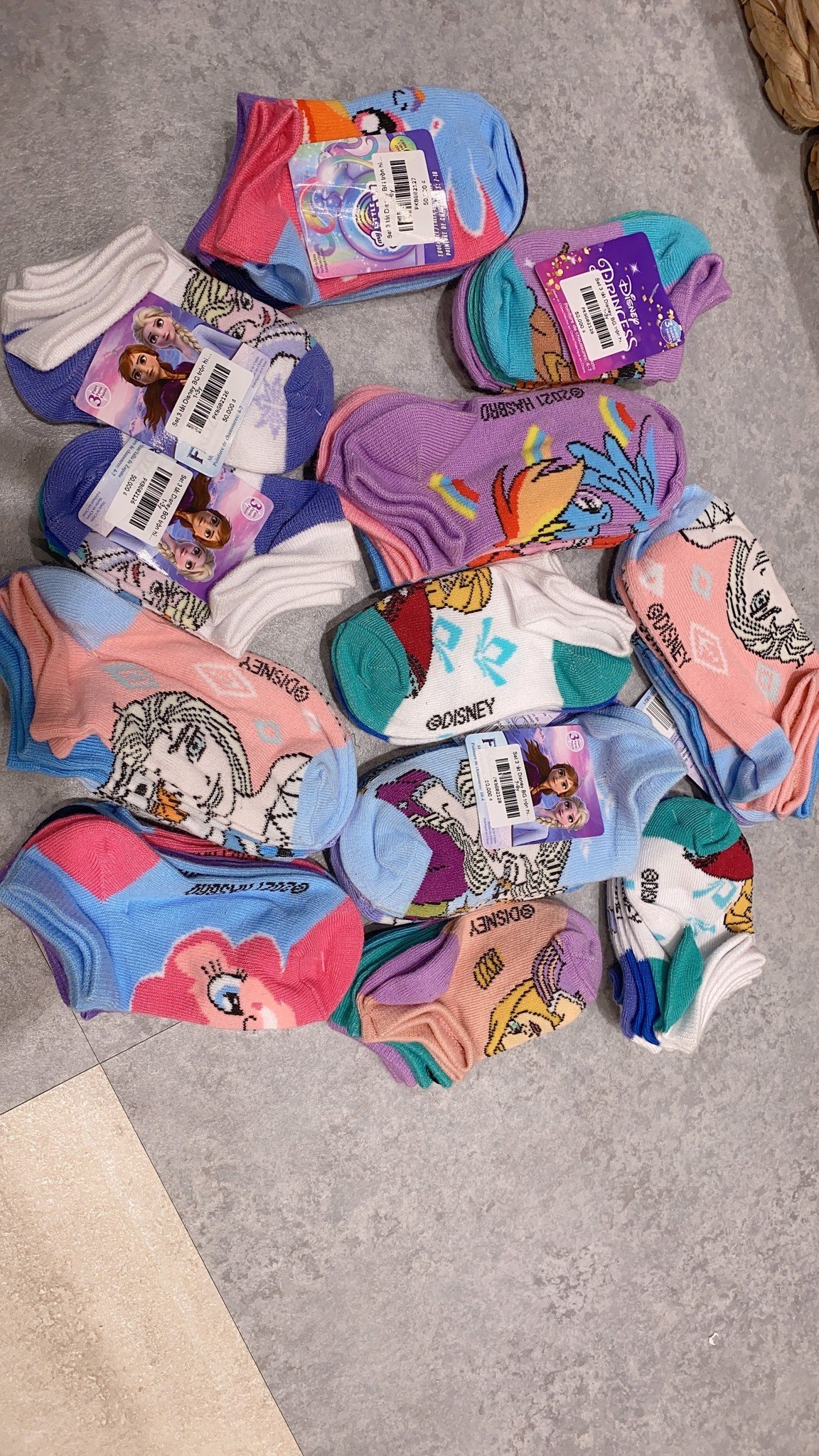 Set 3 tất Disney BG trộn hình Pony Elsa