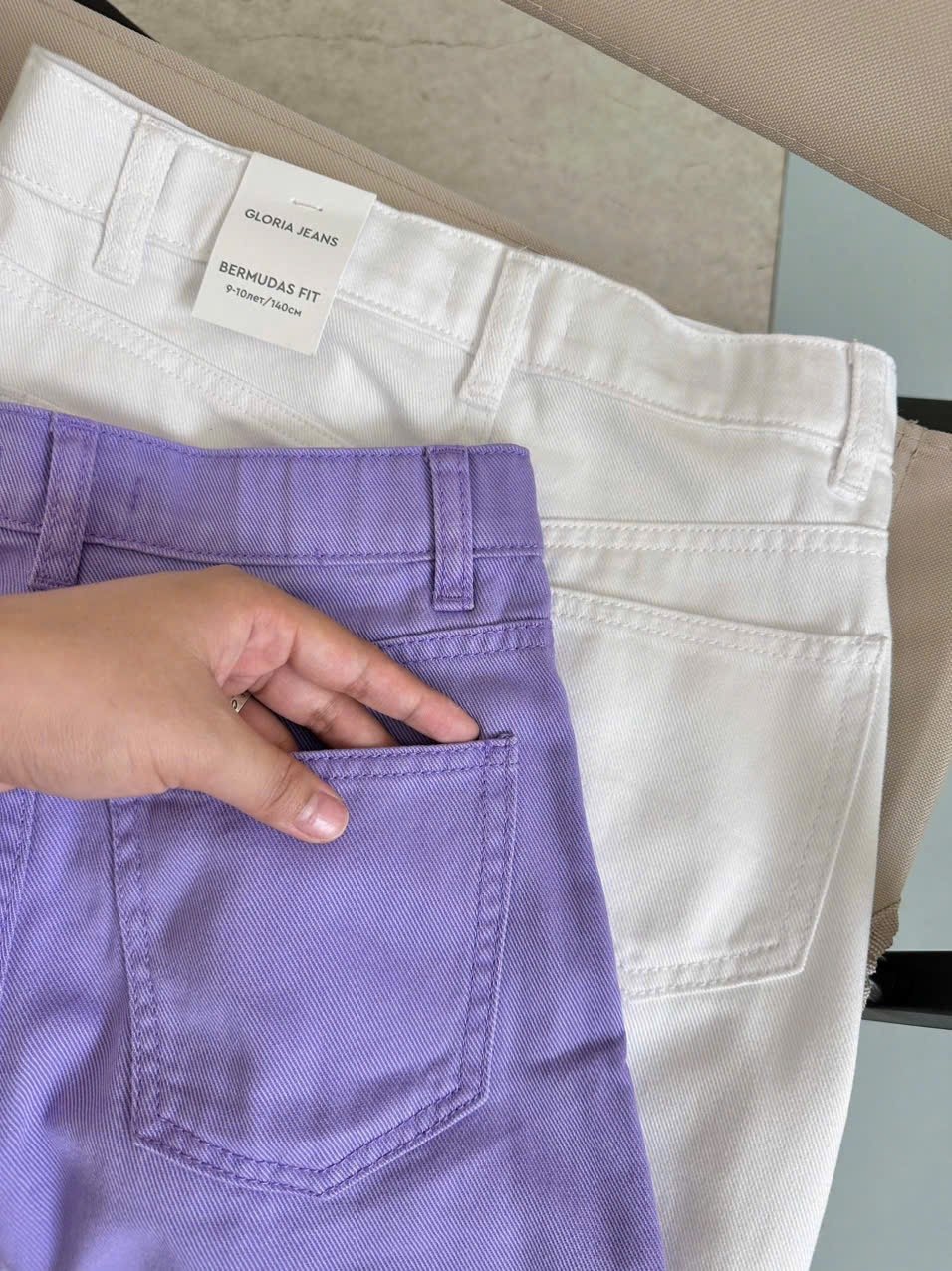 Quần jean rách GGJJ dư xịn 2 màu trắng/tím bé gái size 8-14y