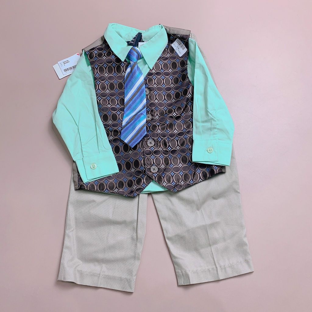 Set 4ct vest cho bé trai - xanh lơ 2y