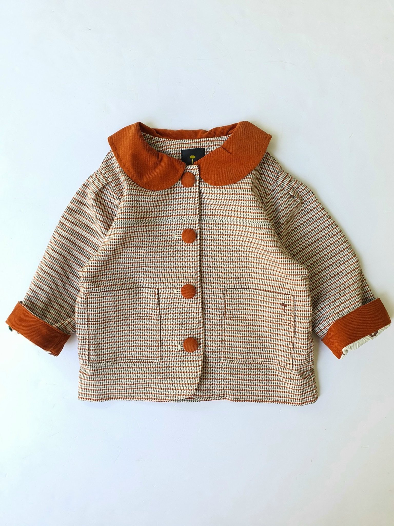 Áo khoác nỉ kẻ cổ sen Moimoln BG