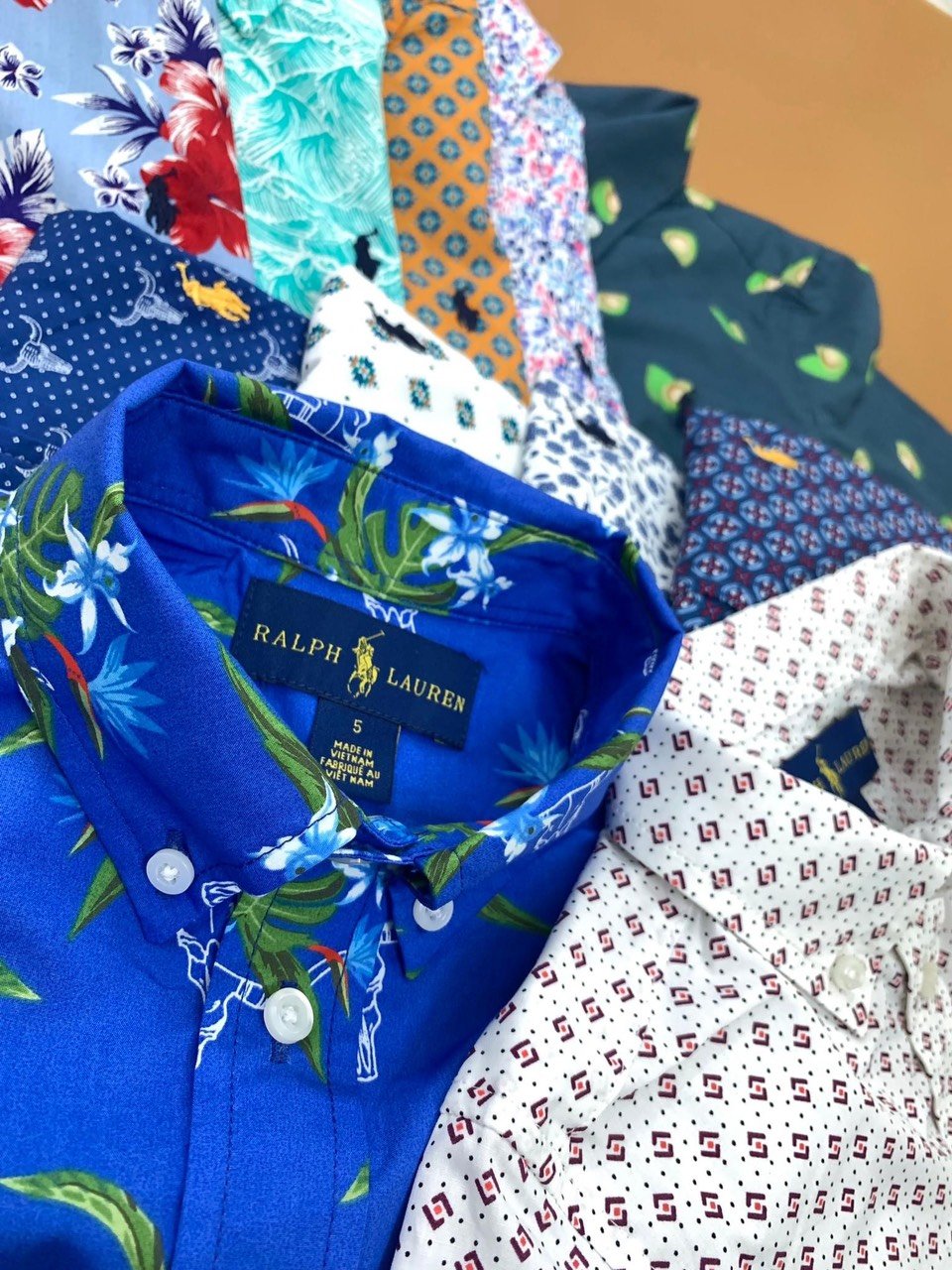 Áo sơ mi Ralph Lauren thêu ngựa nhiều hình BT size 2 - 18y