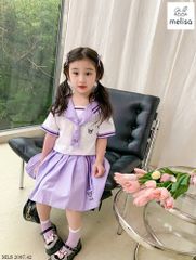 Set bộ Melisa Kuromi áo thủy thủ mix chân váy tím size 2-12y