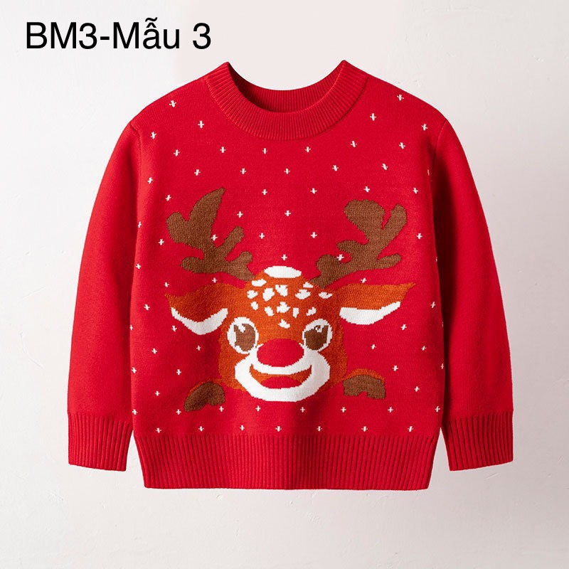 Áo len nhiều hình Noel BTBG size 100 - 140 - Bảng màu 3