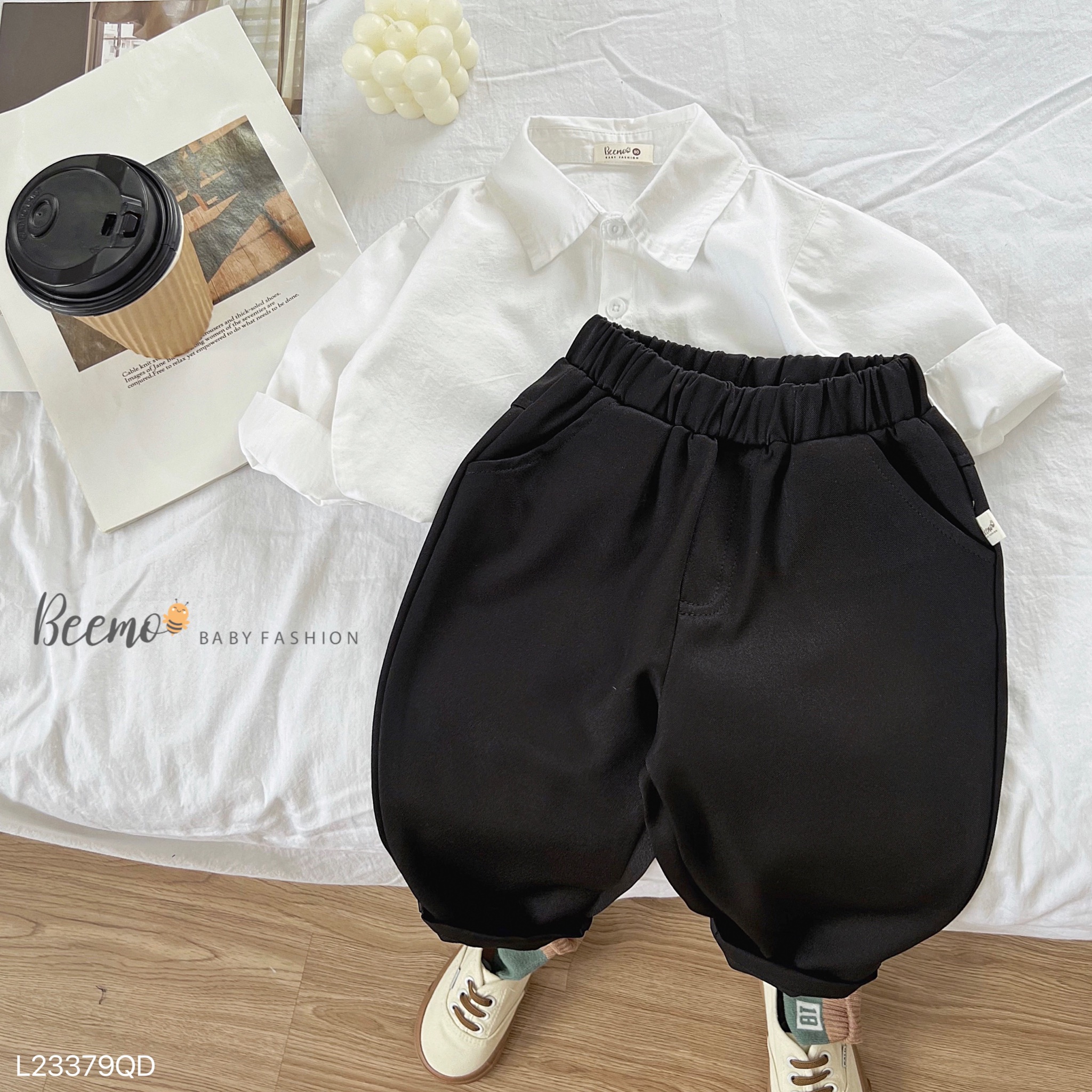 Quần baggy Beemo nắp túi sau 2 màu nâu / đen size 80 - 130