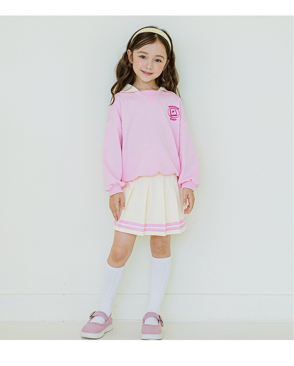 Bộ da cá Bebezoo áo cổ trắng + quần váy xếp ly size 100-150