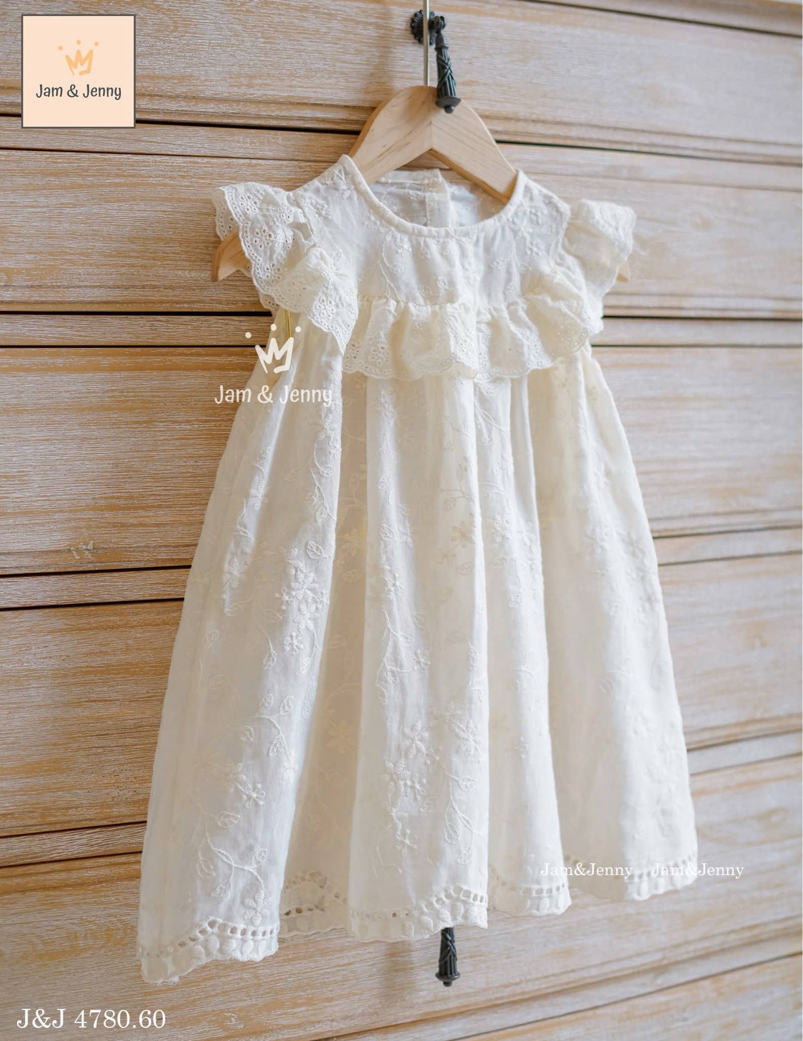 JJ 4780 - Váy Jam & Jenny vải thô thêu hoa bé gái size 2-11y
