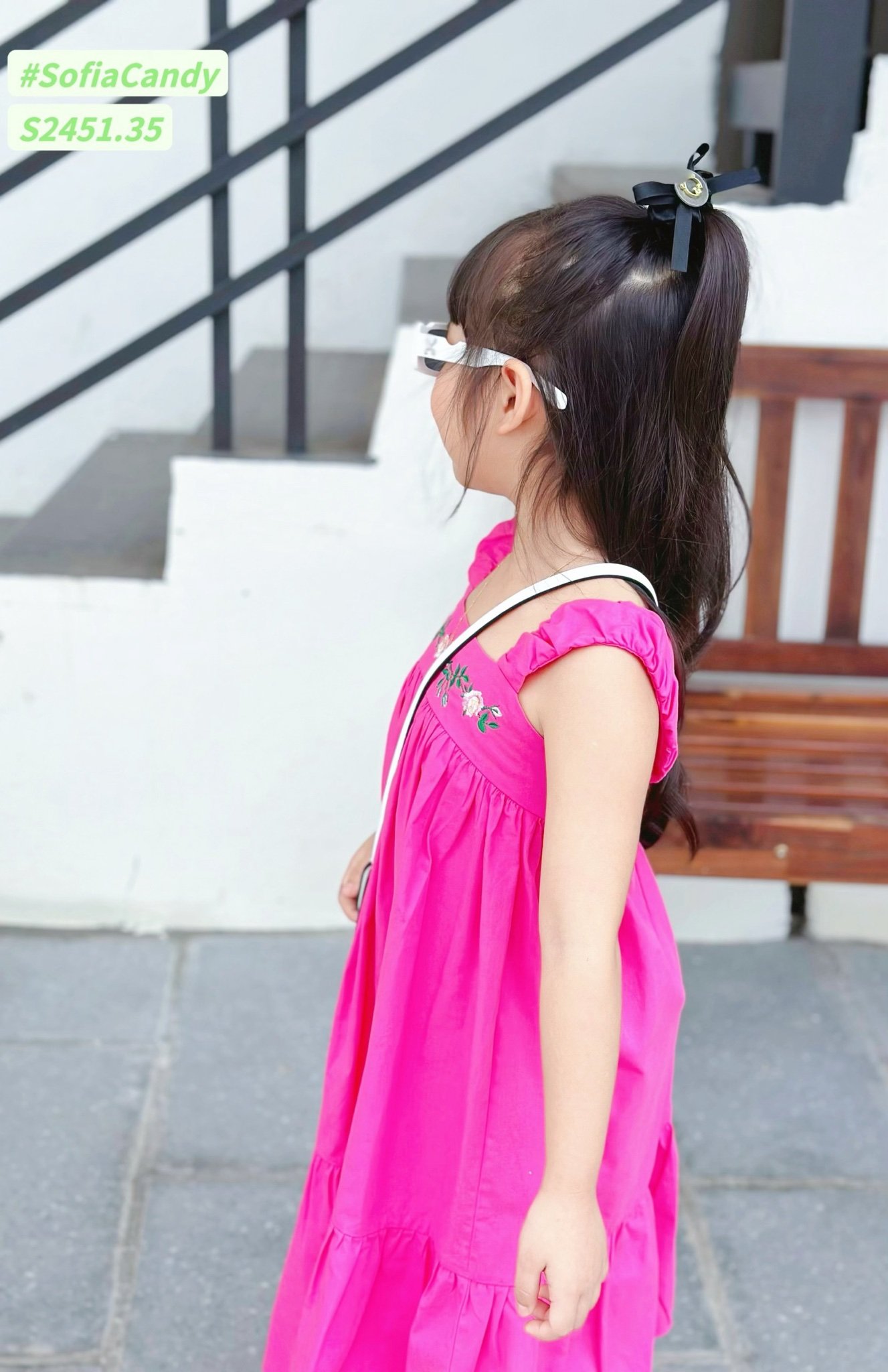 Váy thô Sofia Candy hai dây thêu hoa ngực nhiều màu size 1-10y