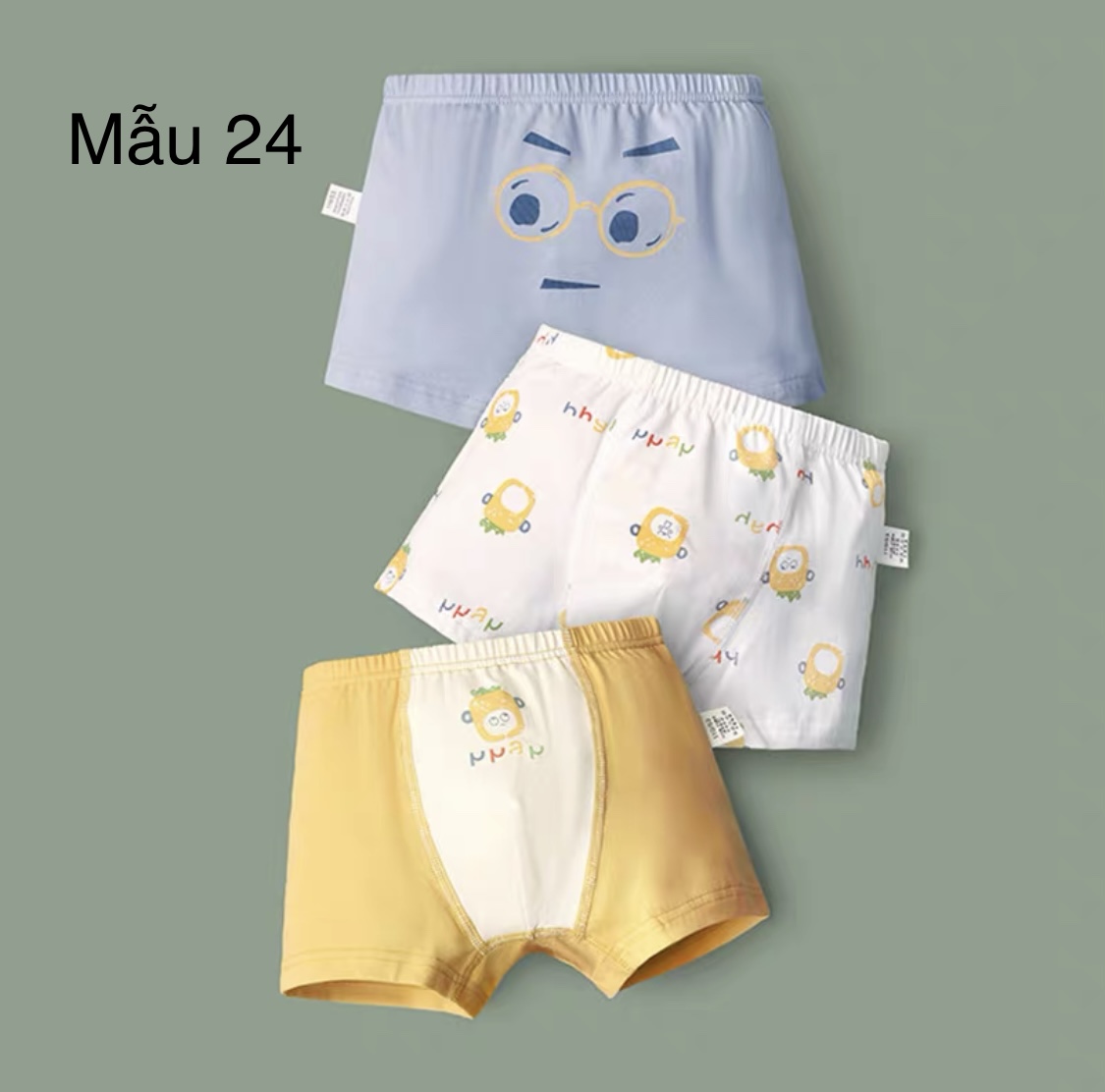 Set 3 sịp đùi cạp nhỏ nhiều mẫu BT size 120 - 160 ( Bảng màu mới )