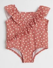 Bộ bơi HM liền thân màu cam chấm bi dòng nhí bé gái size 1-4y