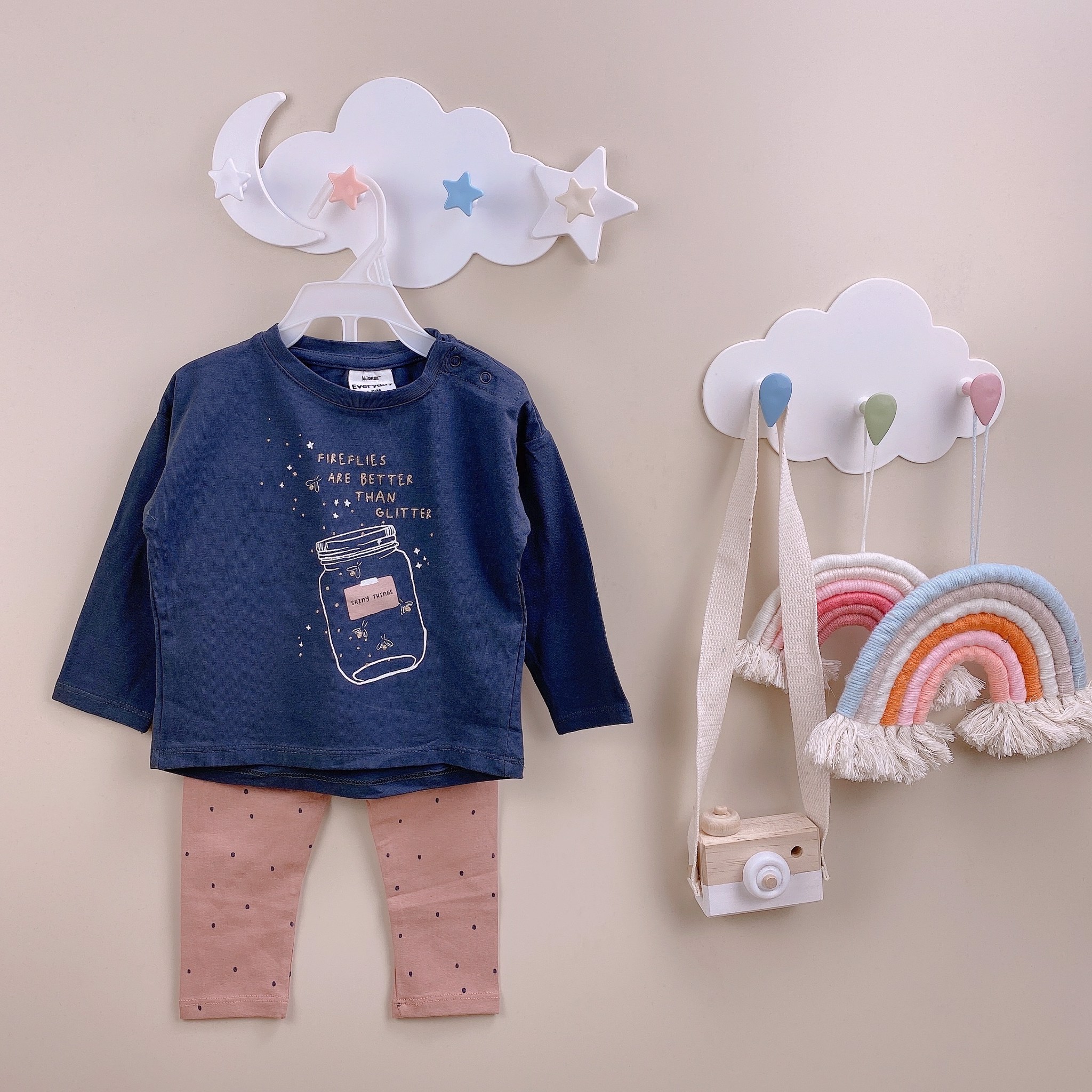 Bộ cotton Minene nhiều hình bảng màu 1 Bé Gái