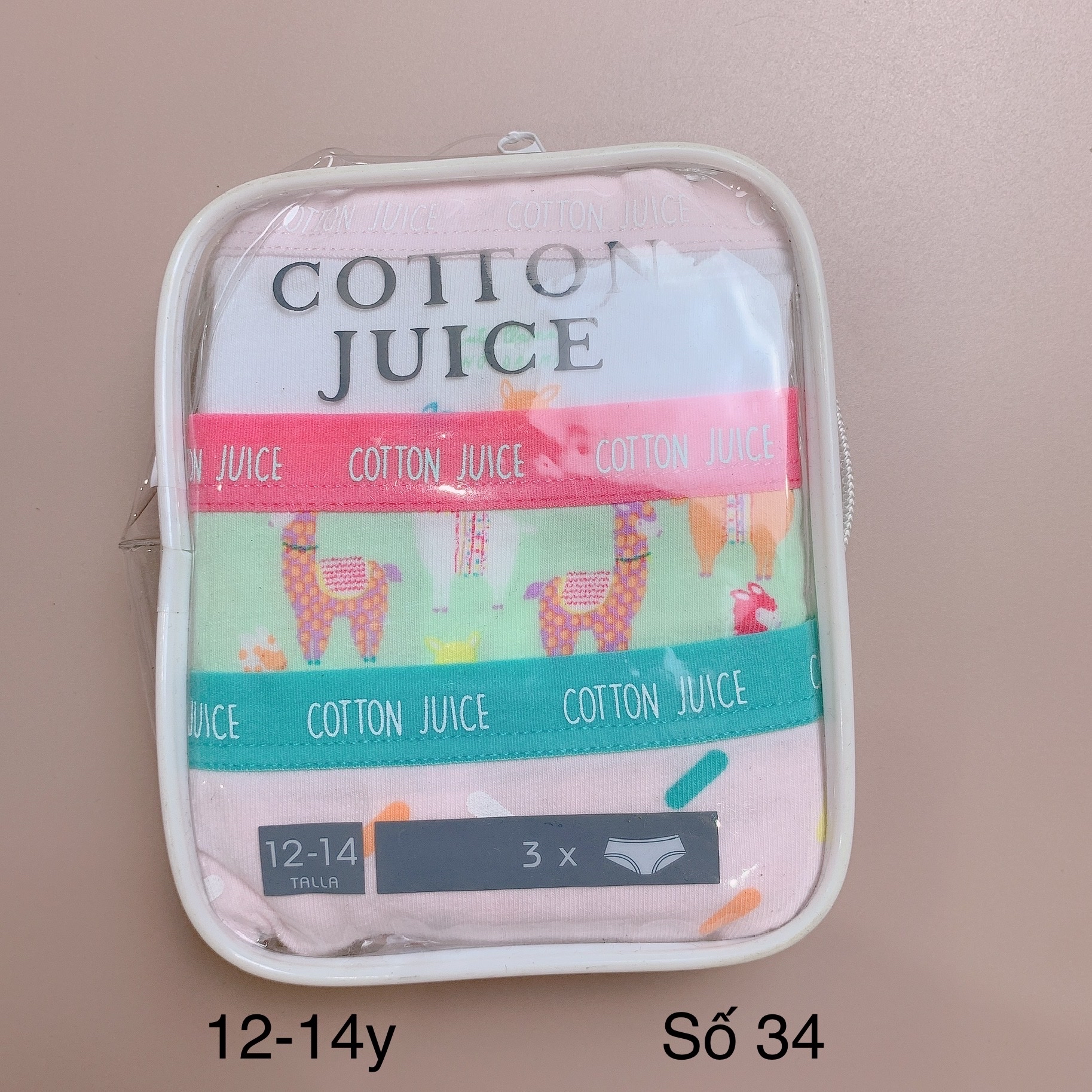 [12-14y] Set 3 quần chip Cotton Juice (số 31-40)