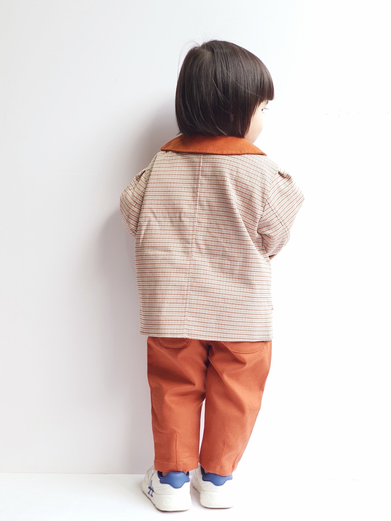 Áo khoác nỉ kẻ cổ sen Moimoln BG