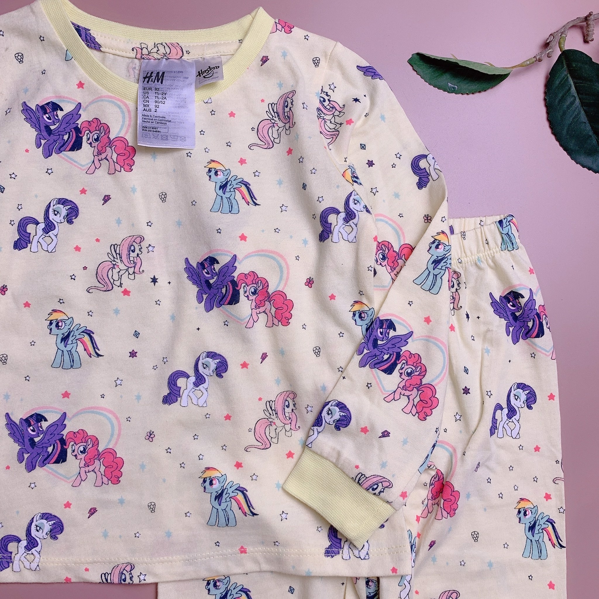 Bộ cotton HM dài tay vàng hình pony tràn BG