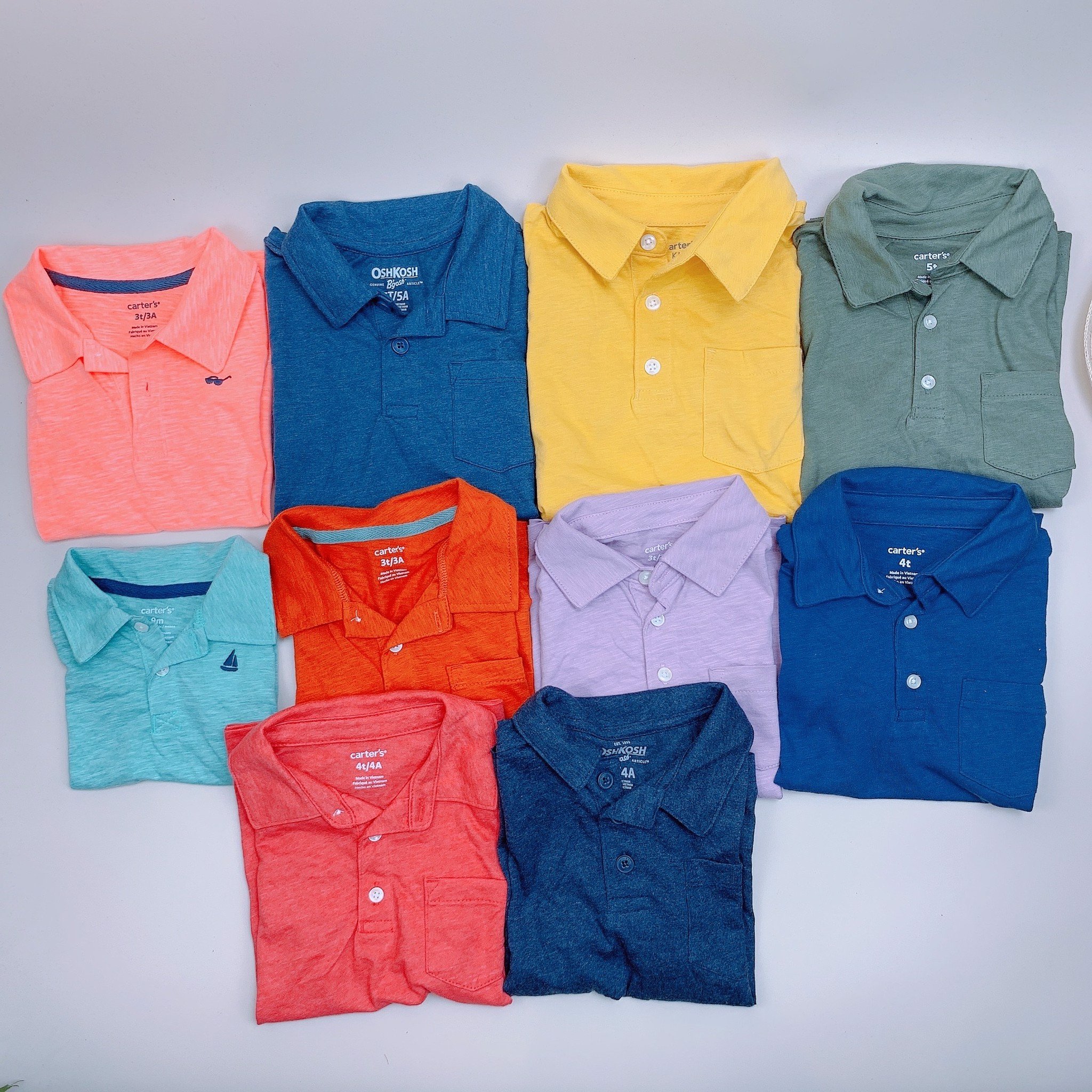 Áo cotton carters cổ đức trơn nhiều màu BT